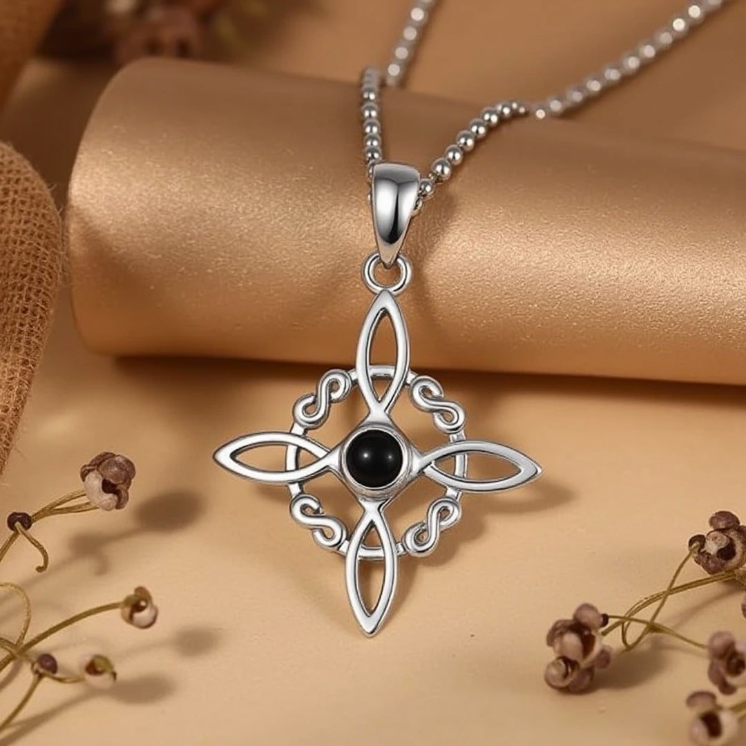 "Witch Protection" Pendant in Obsidian & Silver – Bild 3