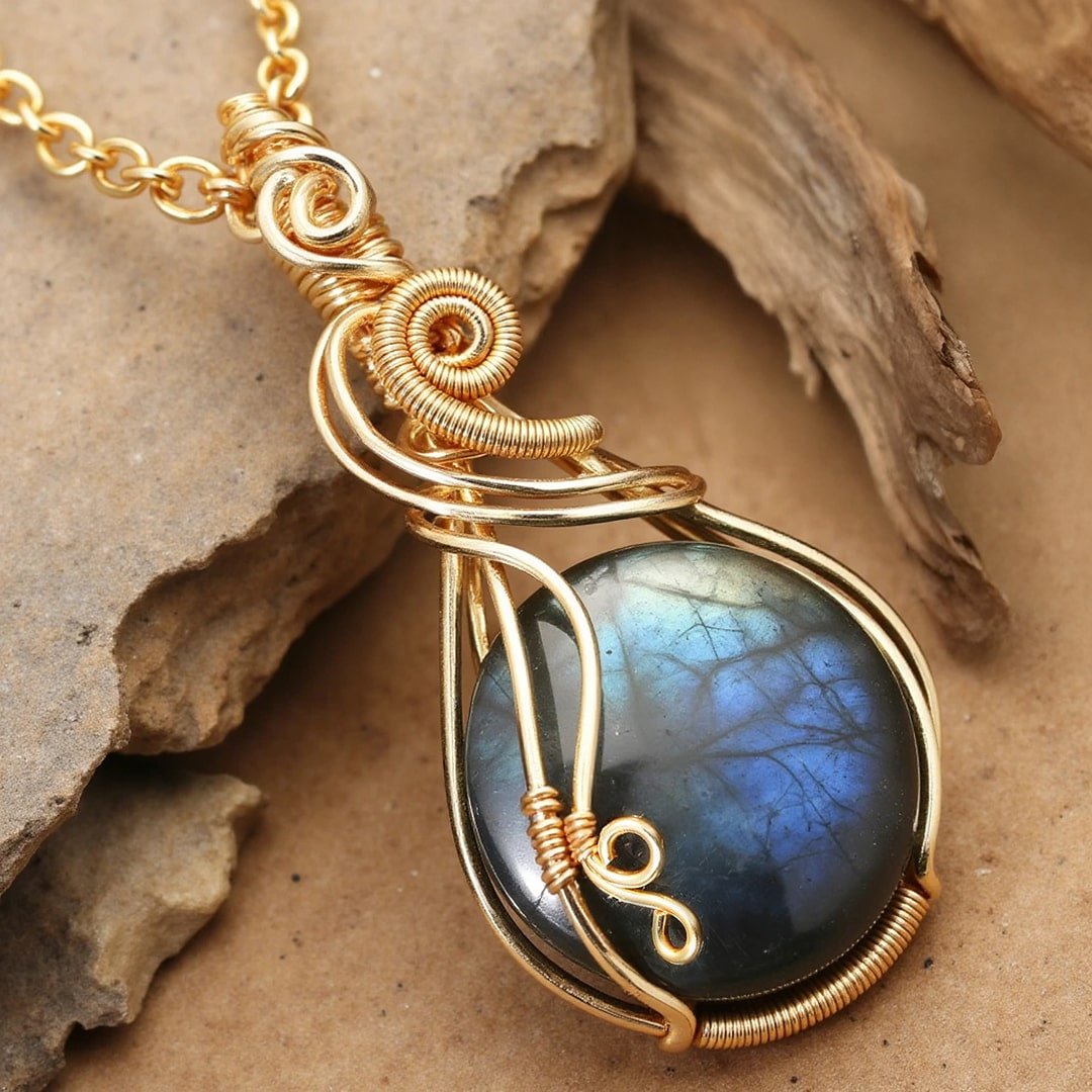 Pendant "Eye of the Universe" in Labradorite Stone – Bild 3