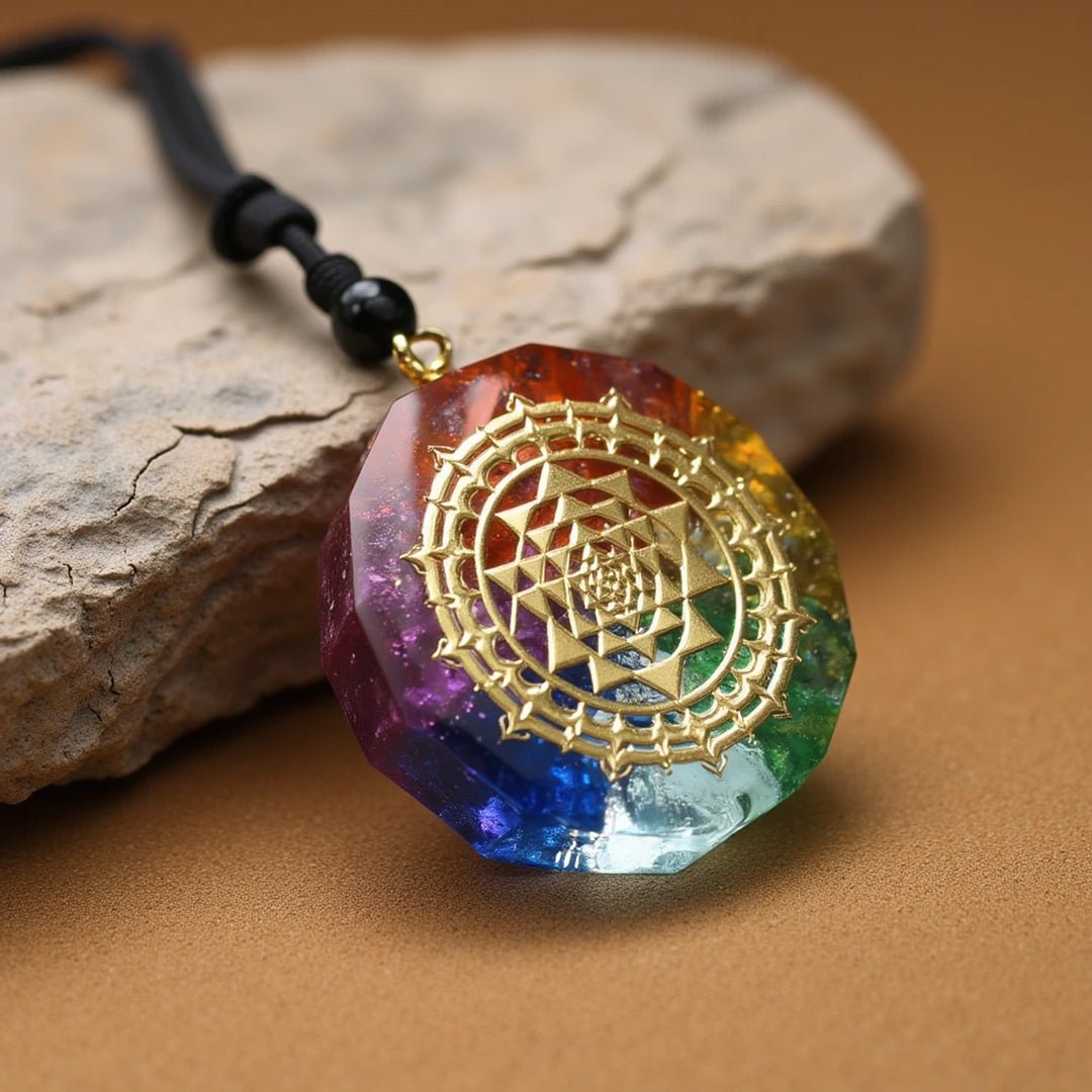 Orgonite Pendant "Sri Yantra - 7 Chakras" – Bild 3