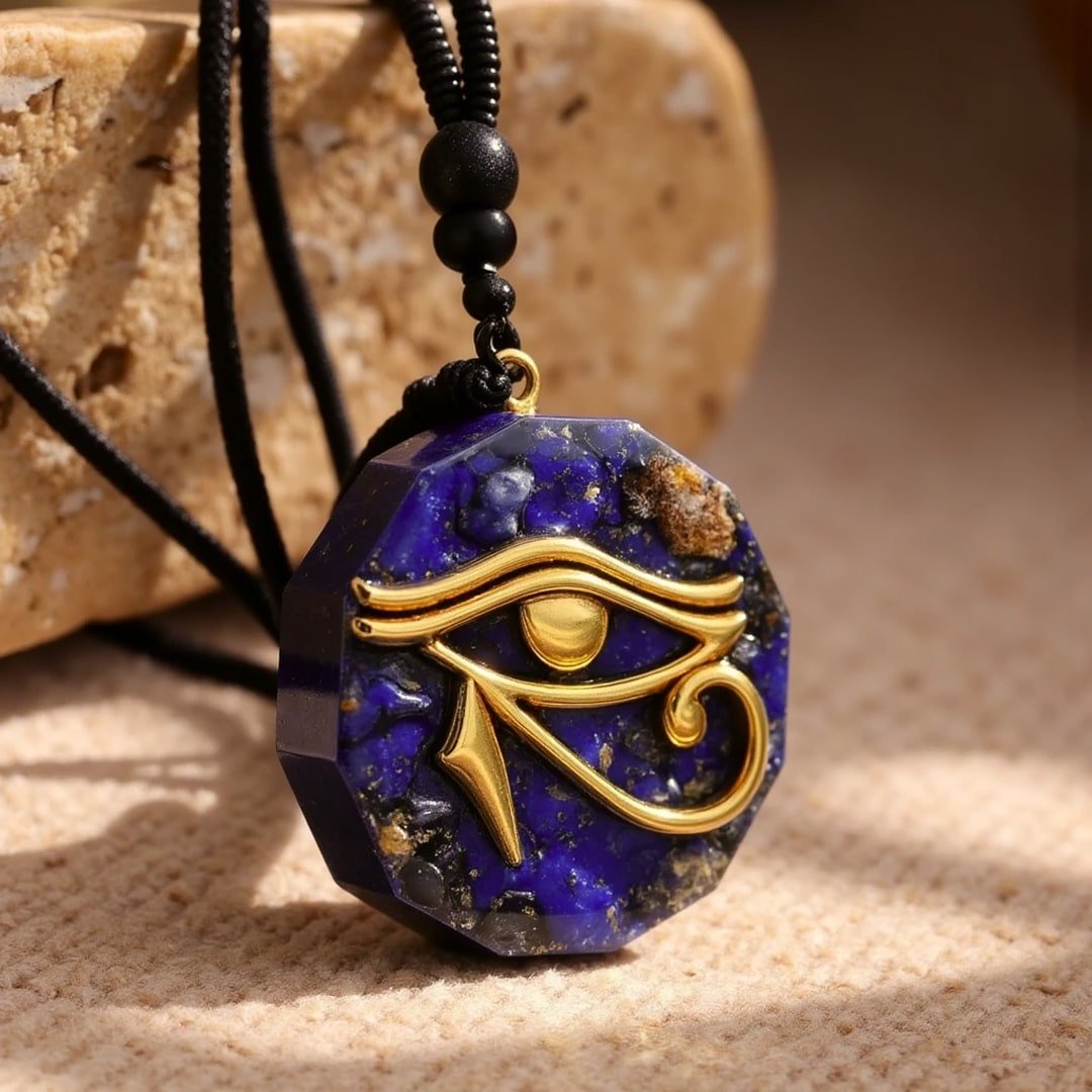 Orgonite Pendant Eye of Horus in Natural Stones – Bild 3