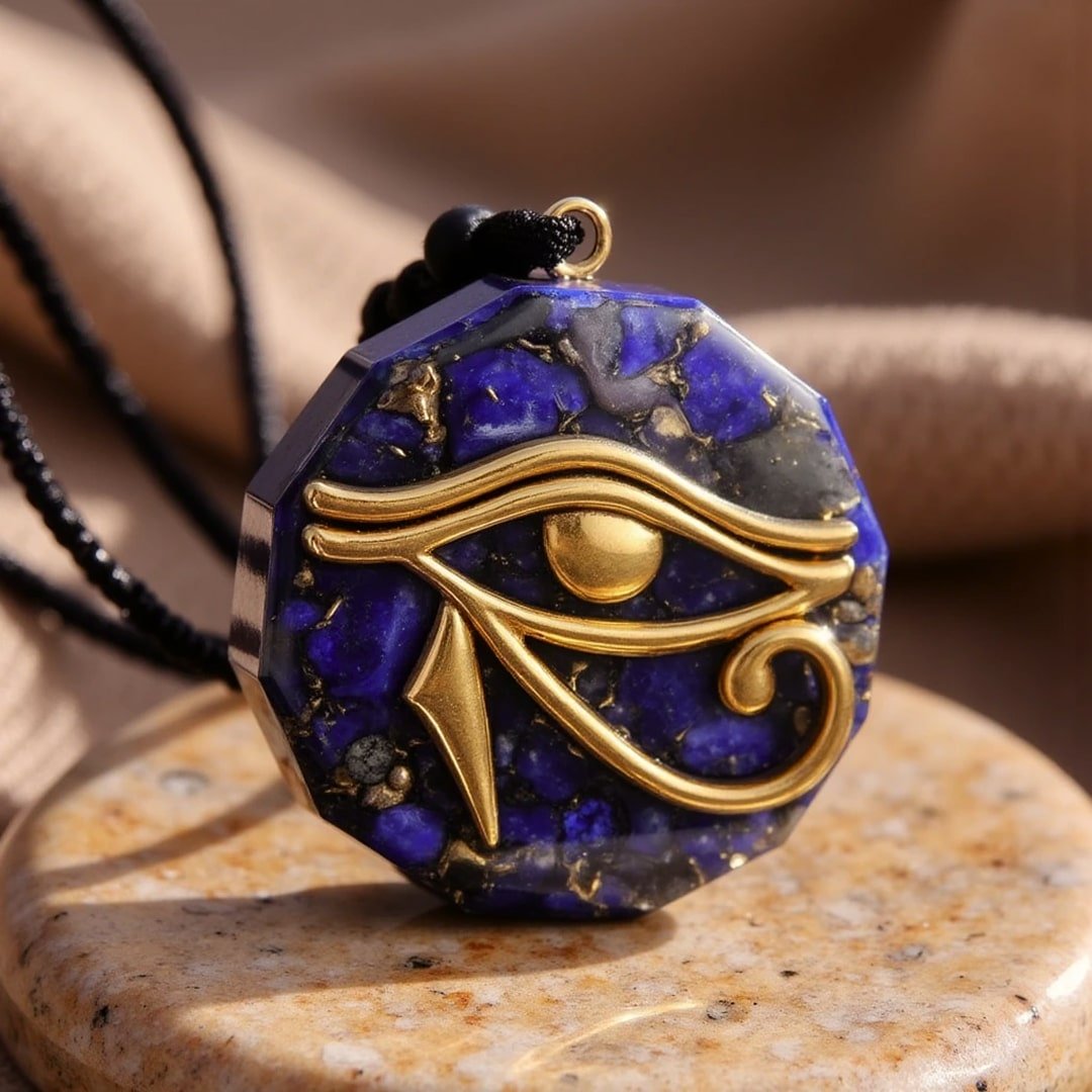 Orgonite Pendant Eye of Horus in Natural Stones – Bild 4