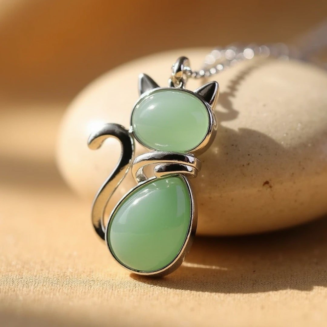 Natural Stone Cat Pendant – Bild 4