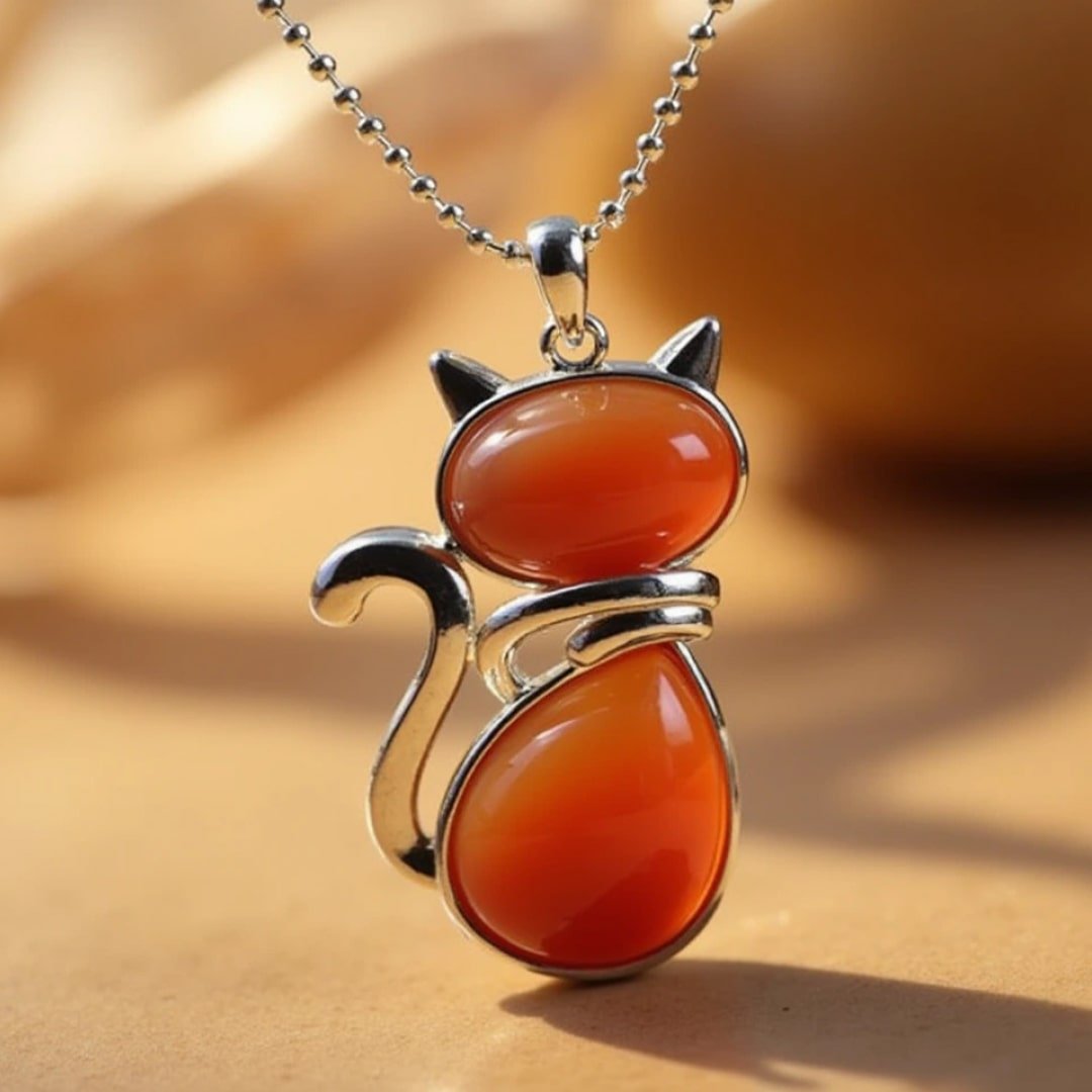 Natural Stone Cat Pendant – Bild 7