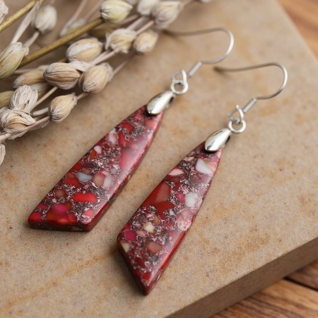 Vintage Jasper Earrings – Bild 3