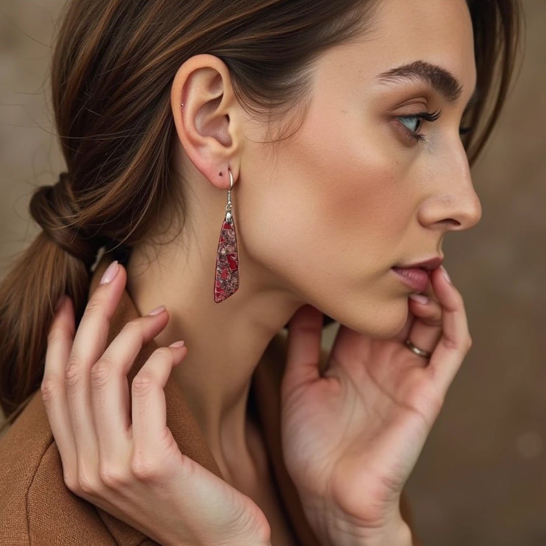 Vintage Jasper Earrings – Bild 2