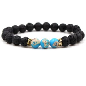Men’s 7 Chakra Lava Stone Bracelet