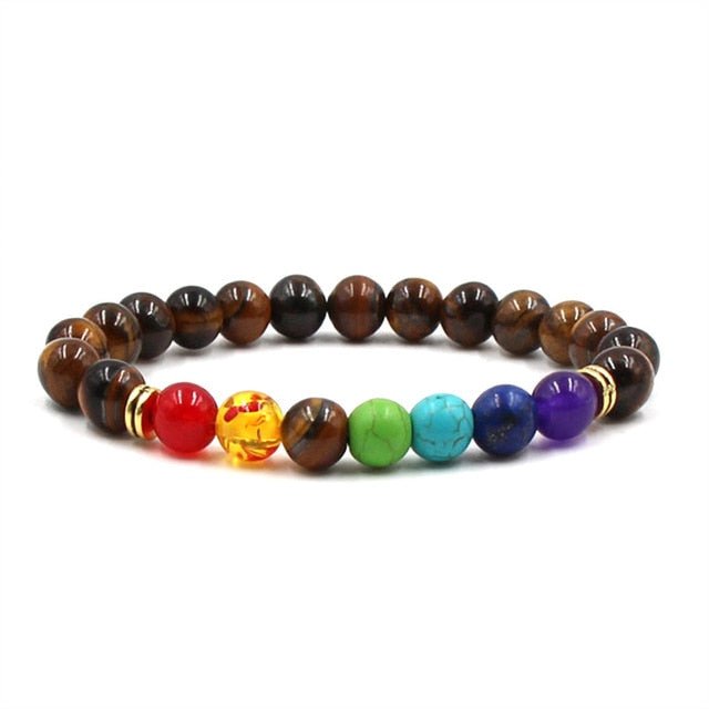 7 Chakra Multicolour Beaded Bracelet - Image 4
