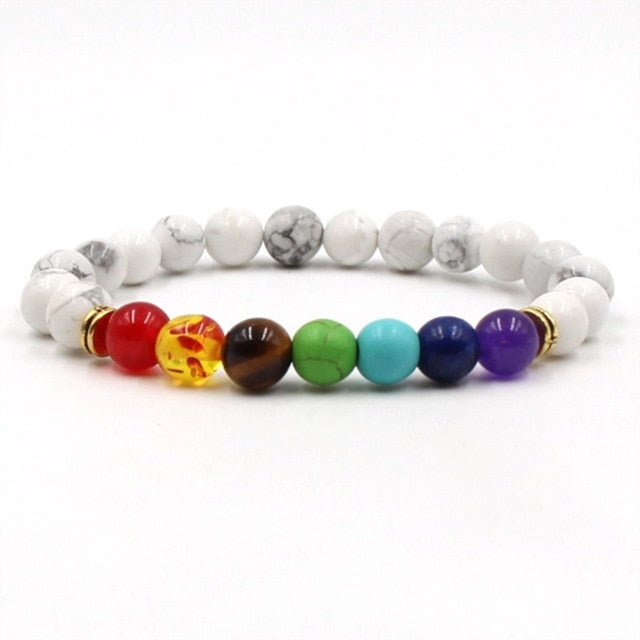 7 Chakra Multicolour Beaded Bracelet - Image 3