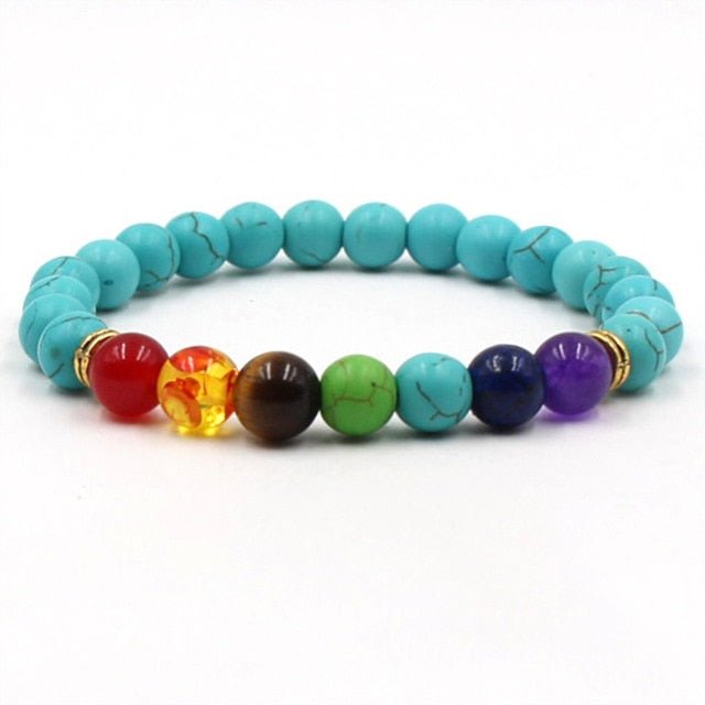 7 Chakra Multicolour Beaded Bracelet - Image 2