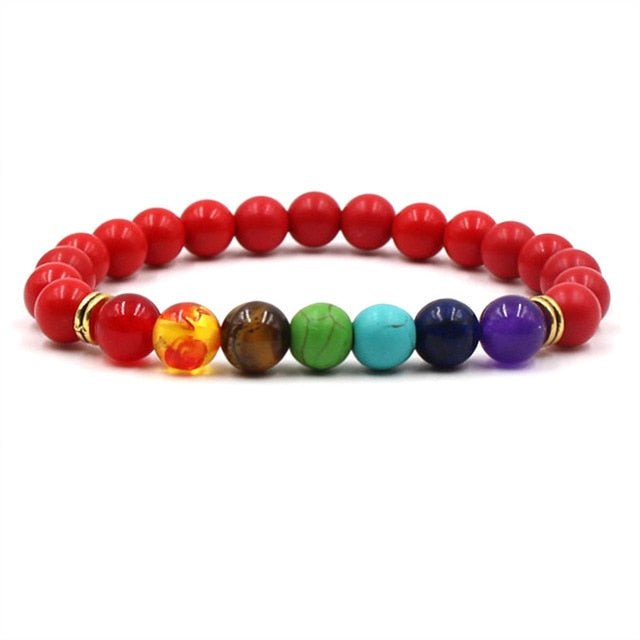7 Chakra Multicolour Beaded Bracelet - Image 5