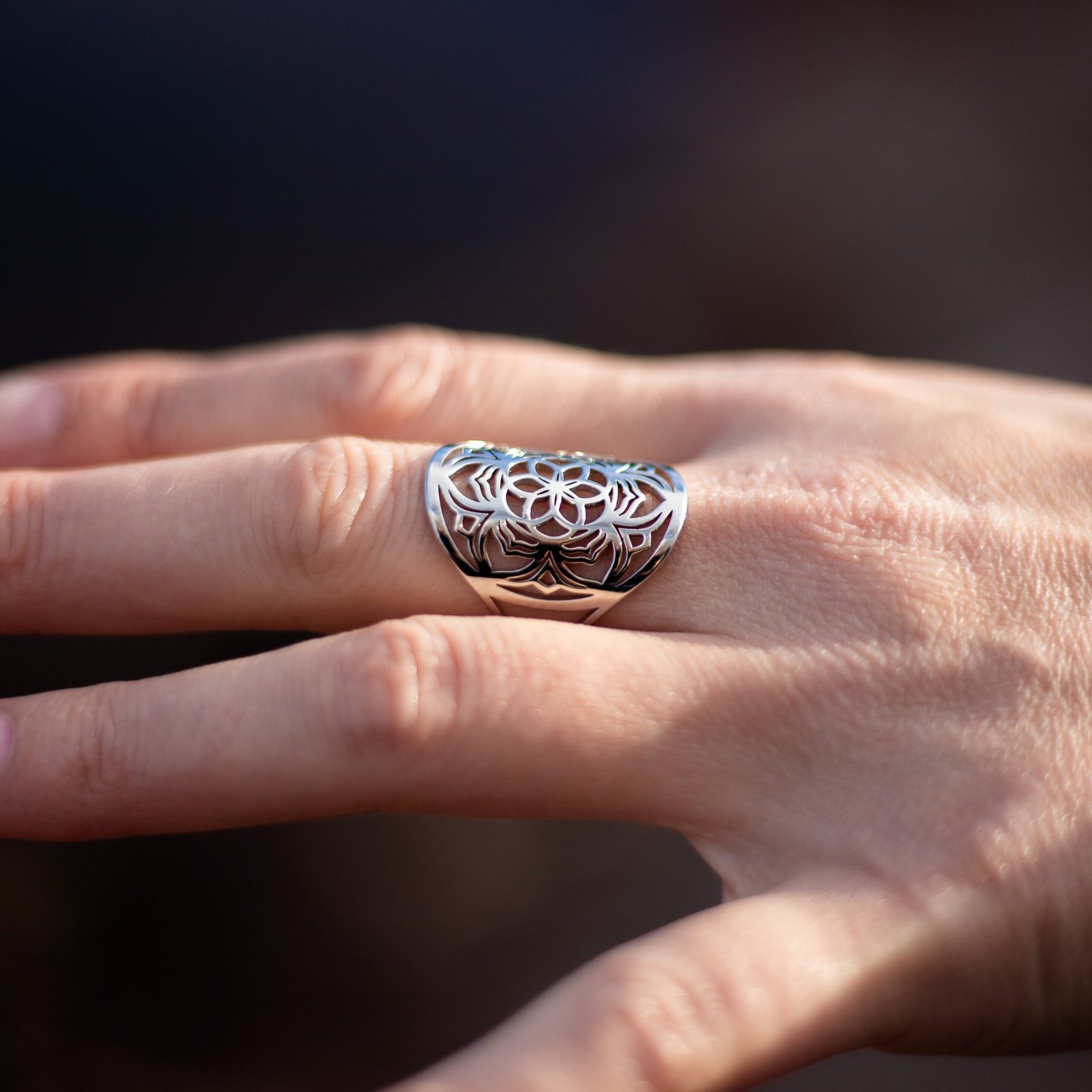 Adjustable Ring Mandala Flower – Bild 4
