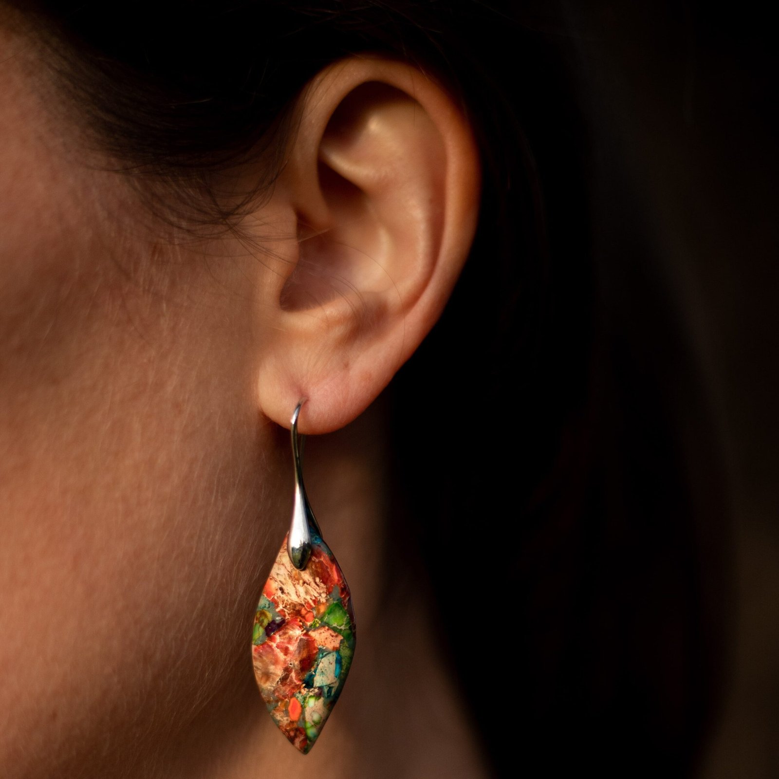 Harlequin Jasper Earrings – Bild 2