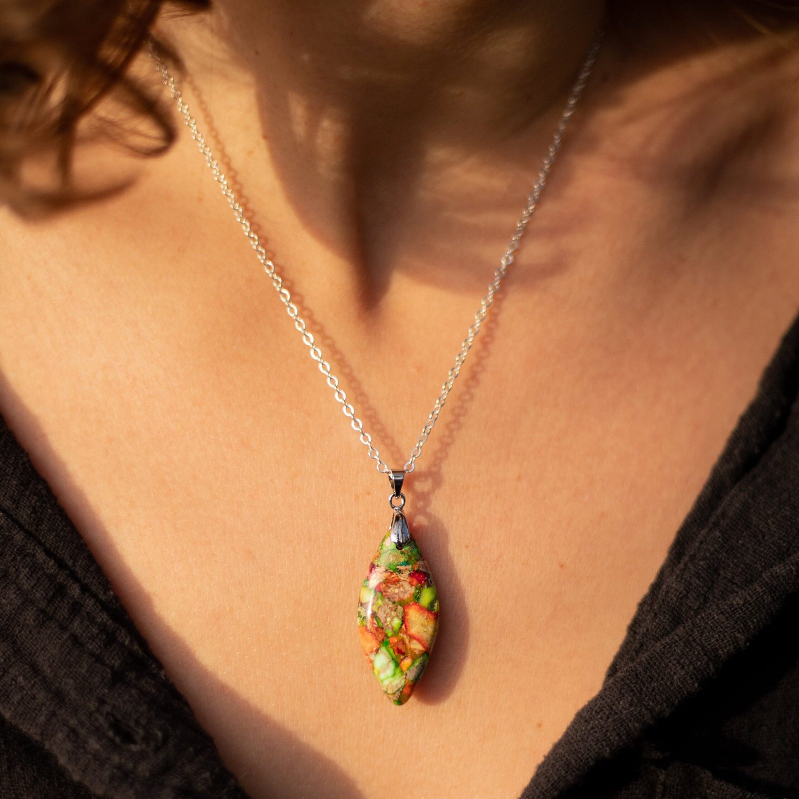Harlequin Pendant in Jasper – Bild 2