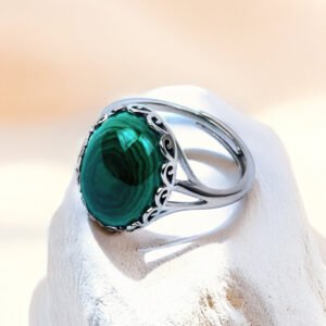 Verstellbarer Ring aus Malachit