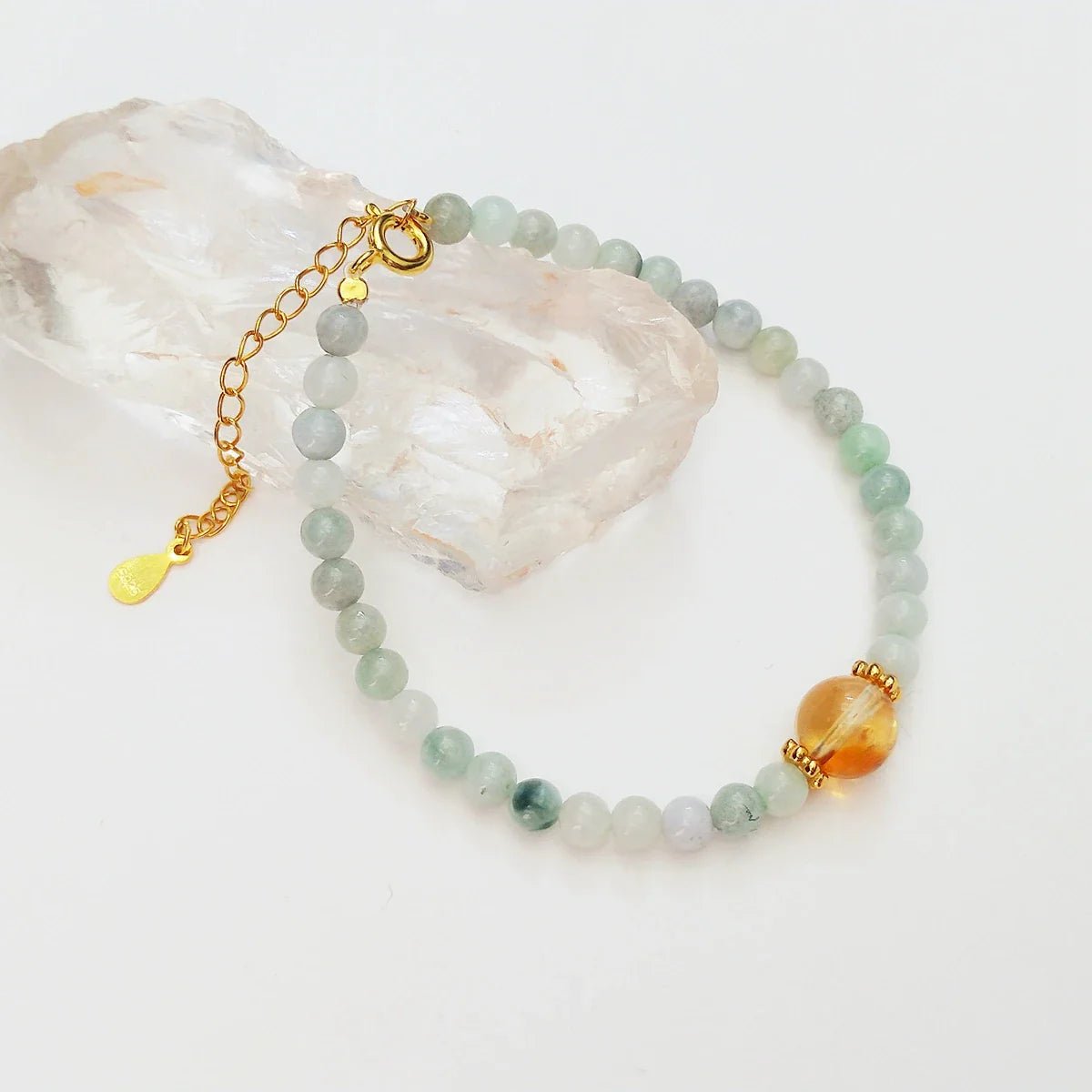 Armband "Spark of Joy" in Jadeite & Citrine