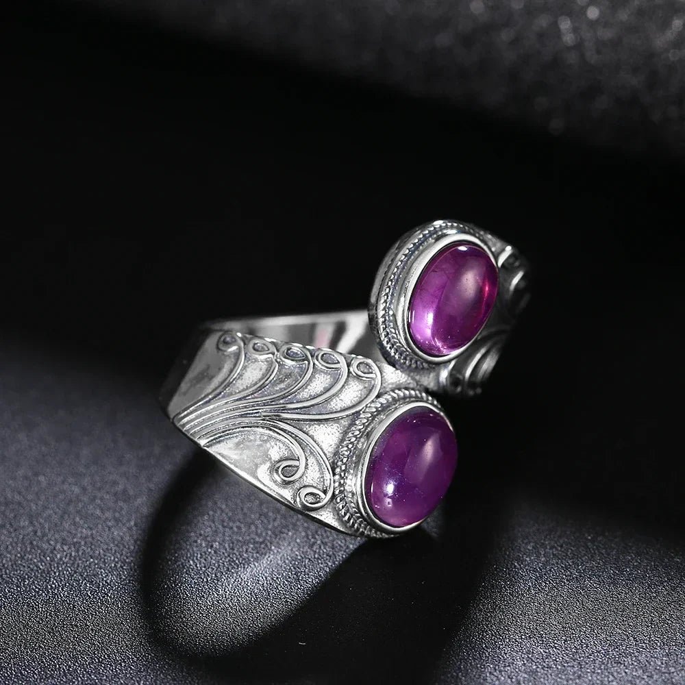 Amethyst & Silver "Sacred Connection" Ring – Bild 4