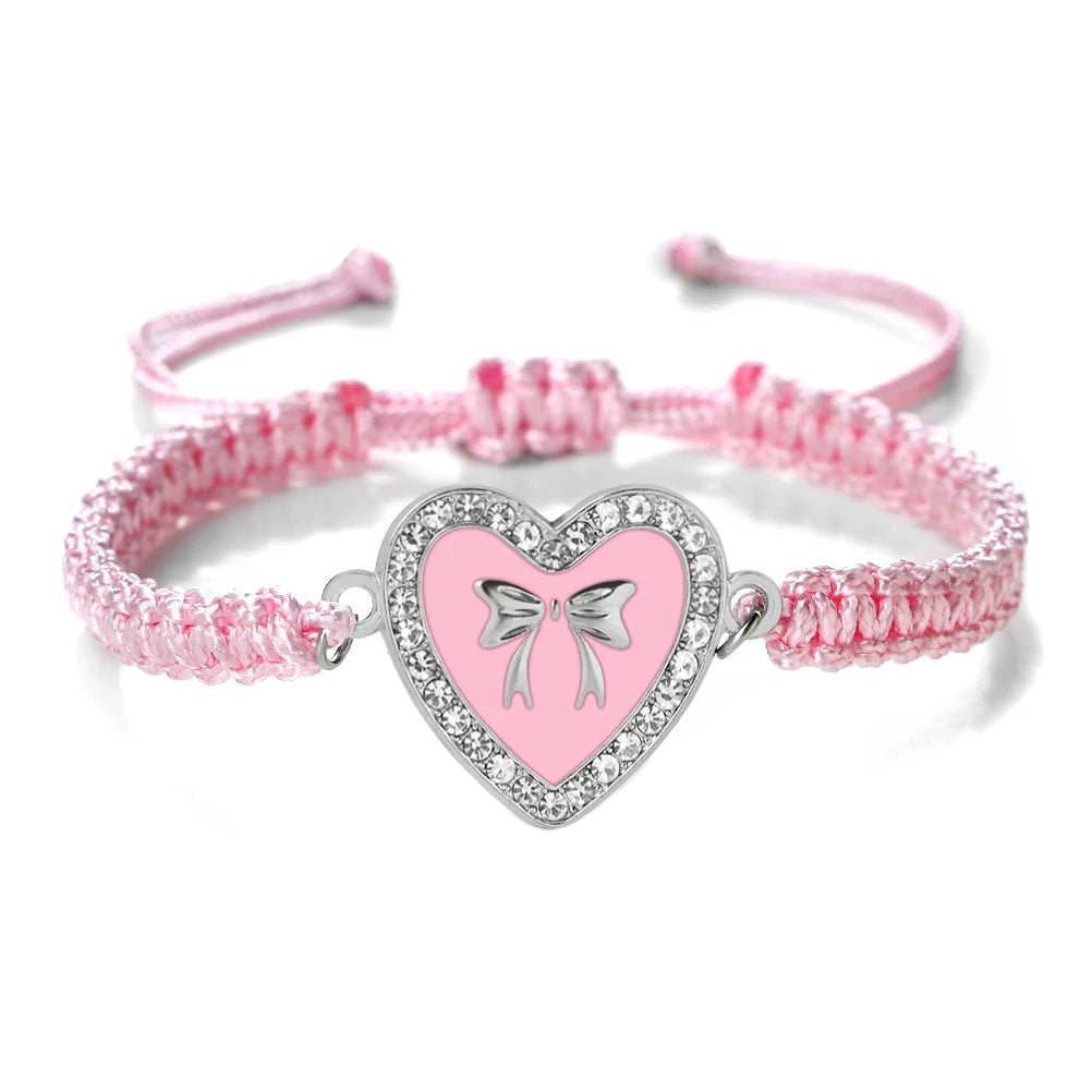 Heart Bowknot Braided Bracelet - Image 20