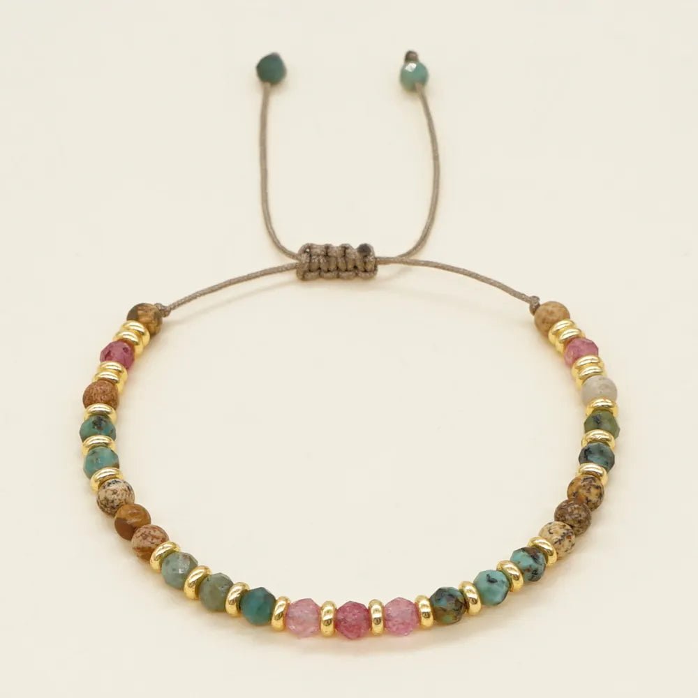 Natural Stone Gold Color Spacer Bracelets - Image 2
