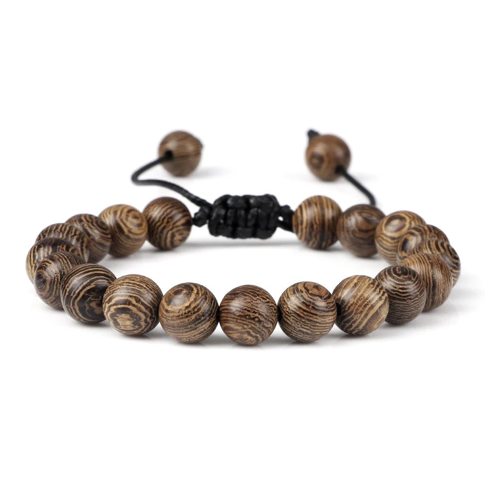 Natural Wood Bead Tibetan Buddha Bracelet - Image 9