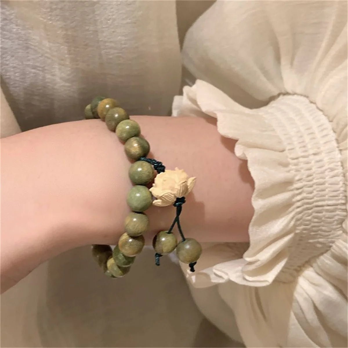 Natural Beads Lotus Flower Bracelet - Image 6