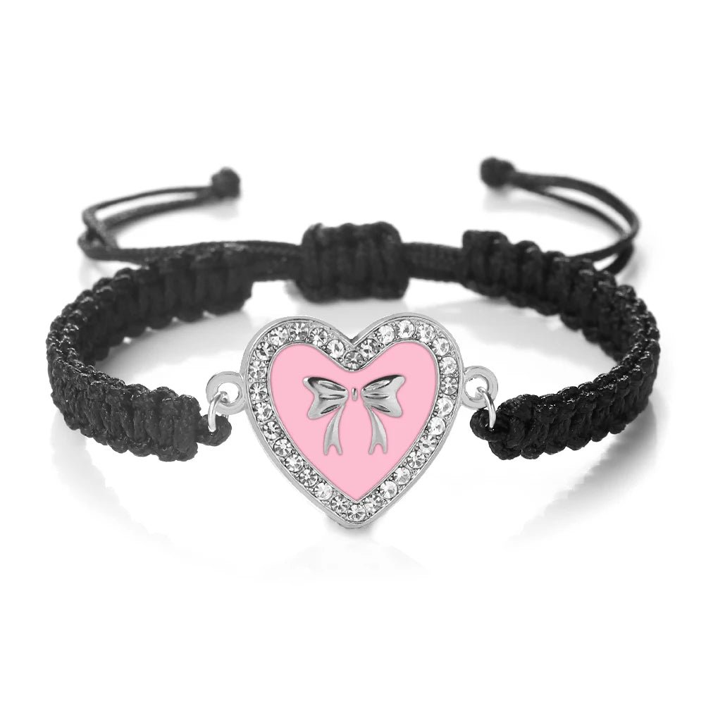 Heart Bowknot Braided Bracelet - Image 25