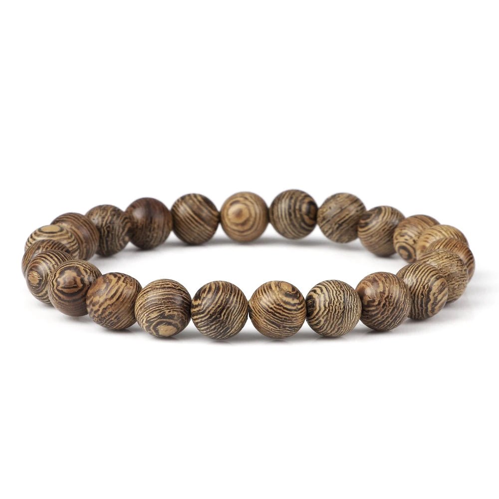 Natural Wood Bead Tibetan Buddha Bracelet - Image 13