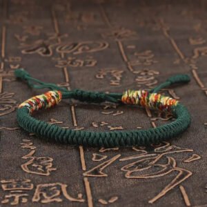 Tibetan Buddhist Protection Bracelet - Dark Green