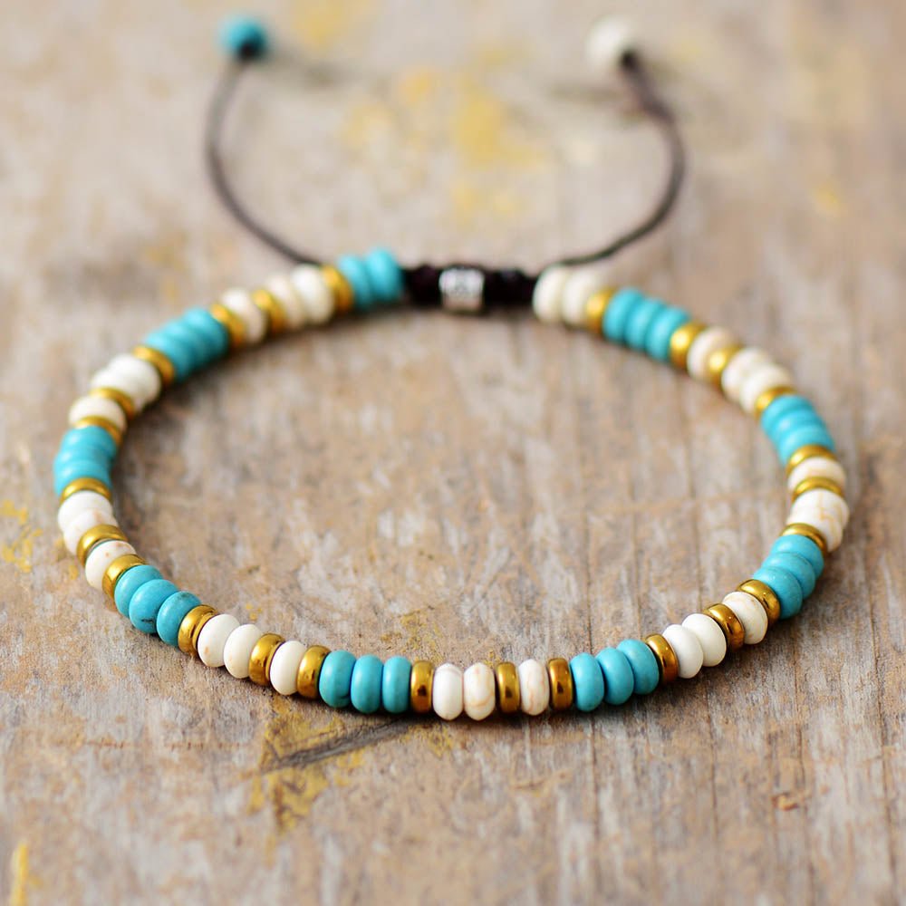 Armband „Vibration“ aus Türkis & Howlith