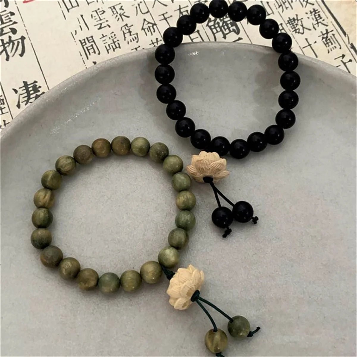 Natural Beads Lotus Flower Bracelet - Image 2