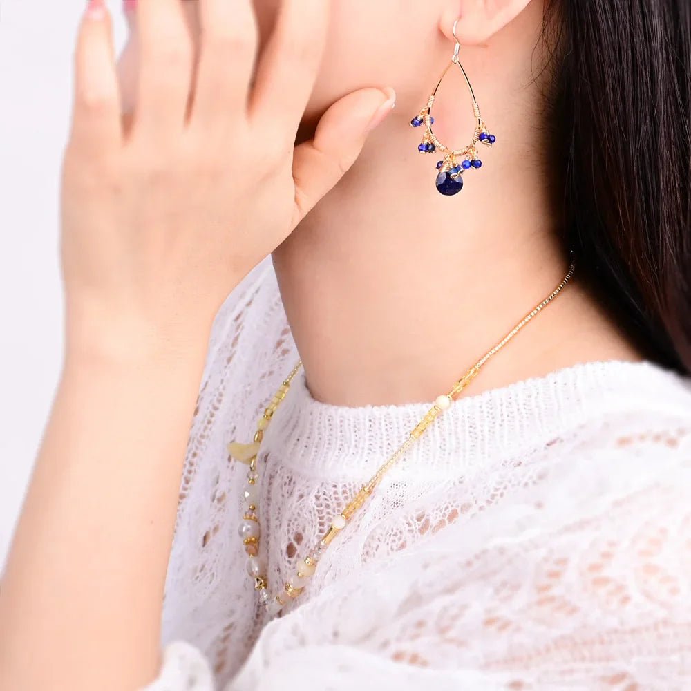 "Retro" Earrings in Natural Stones – Bild 4