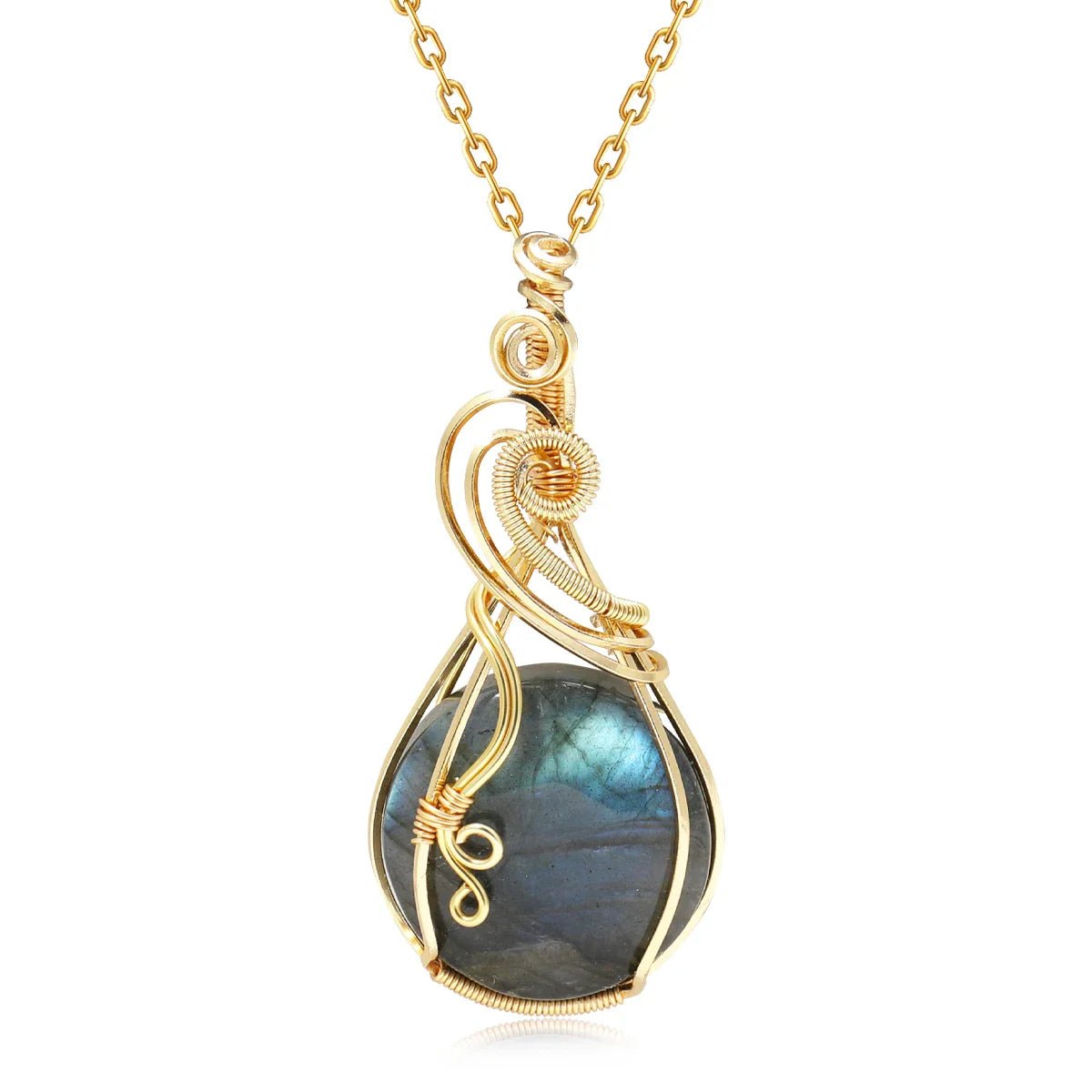 Pendant "Eye of the Universe" in Labradorite Stone – Bild 5
