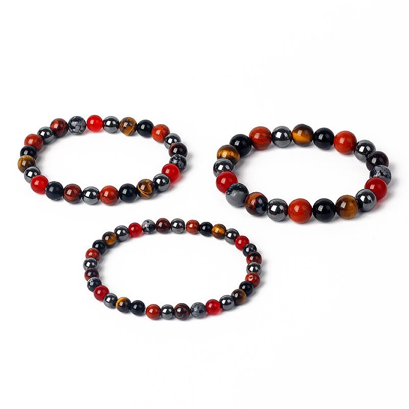 Bracelet "Anchorage & Protection" in Tourmaline, Red Jasper, Hematite & Tiger's Eye – Bild 5