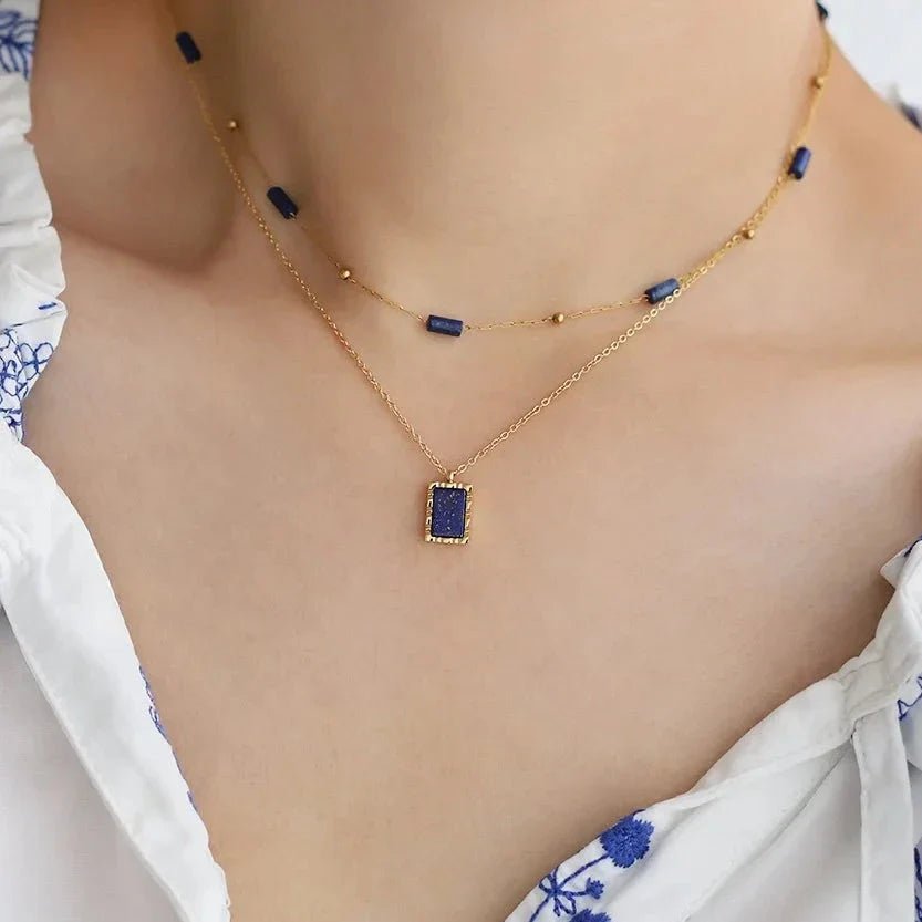 "Harmonie Céleste" set in Lapis Lazuli & Gold Plated – Bild 2