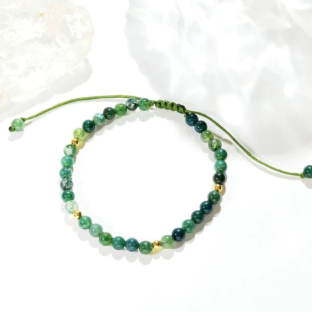 Adjustable Bracelet "Serenity" in Moss Agate – Bild 4
