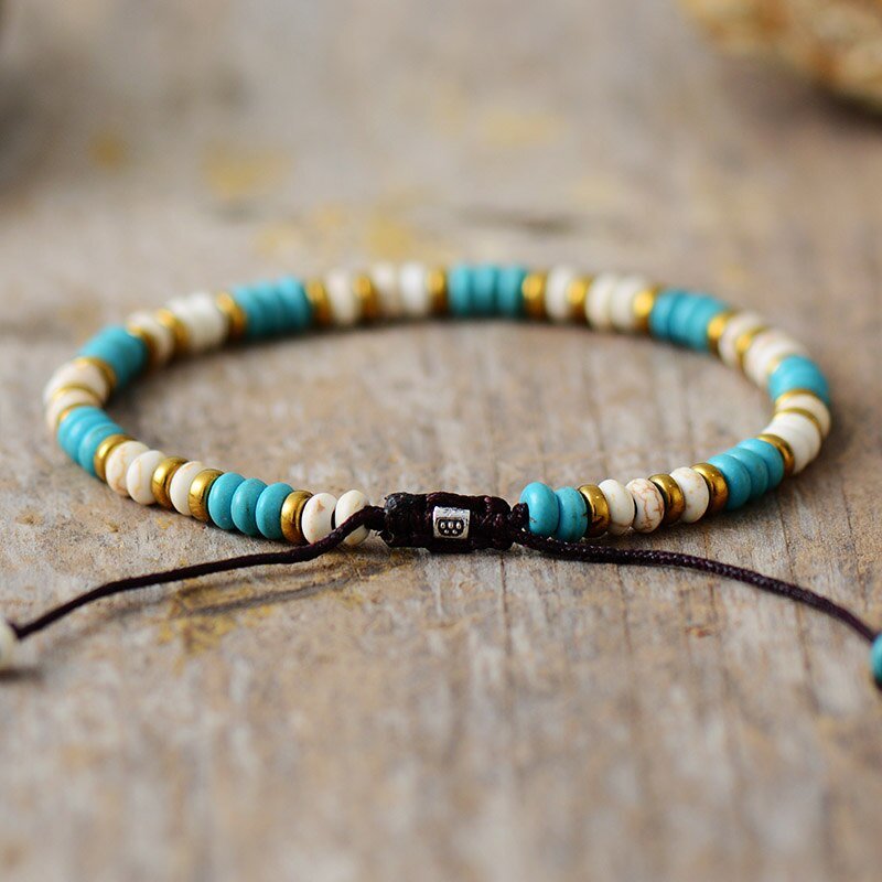Bracelet "Vibration" in Turquoise & Howlite – Bild 3