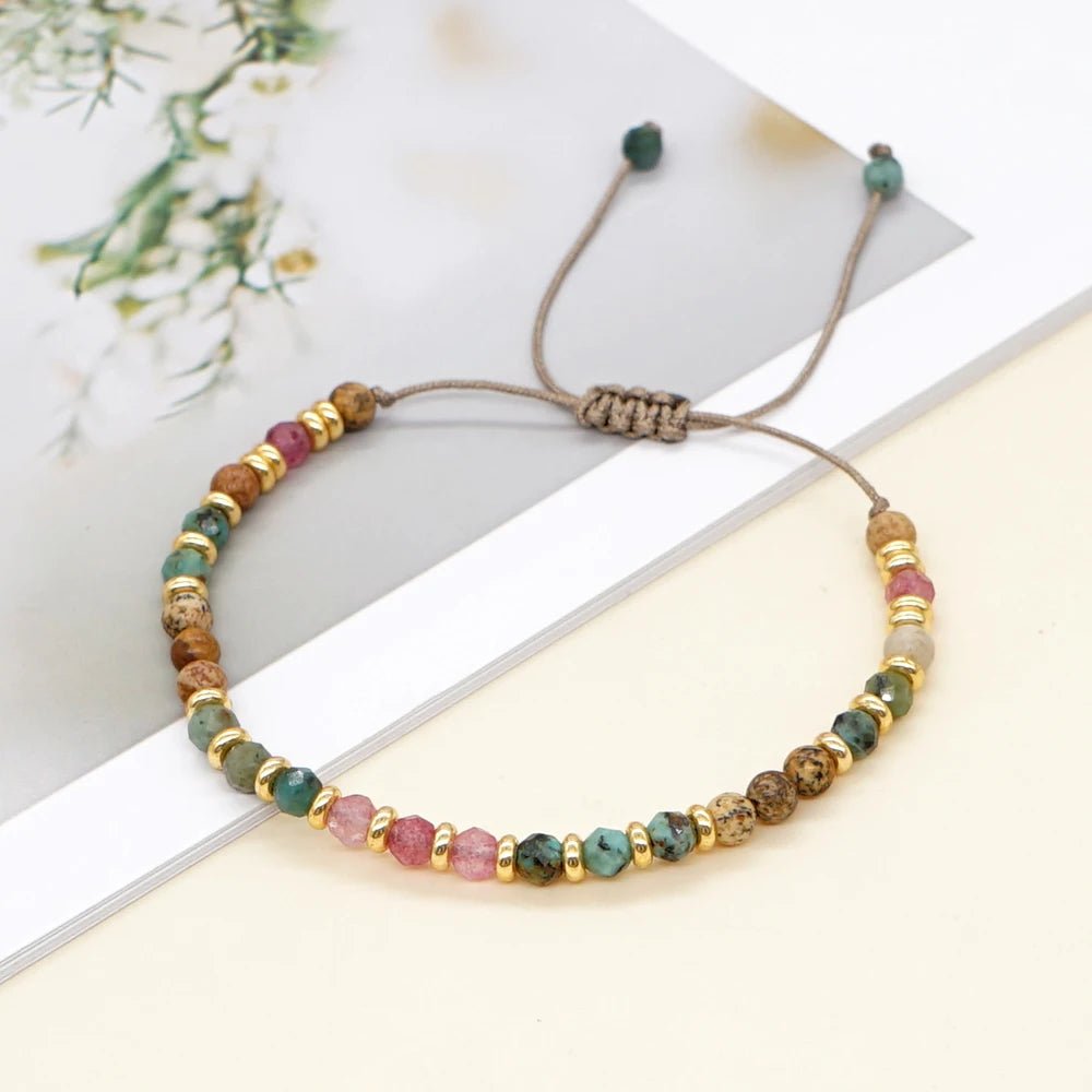 Natural Stone Gold Color Spacer Bracelets - Image 3
