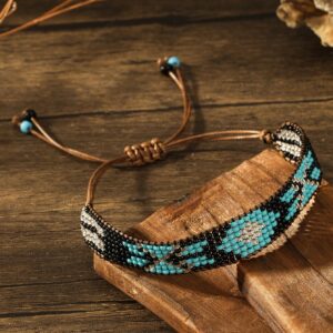 Handmade woven beaded Bohemian bracelet