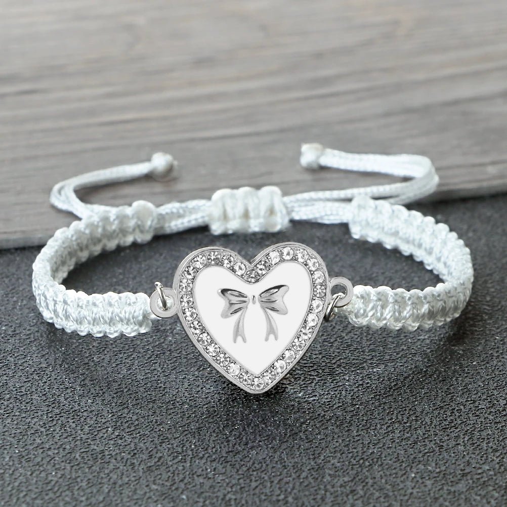 Heart Bowknot Braided Bracelet - Image 2