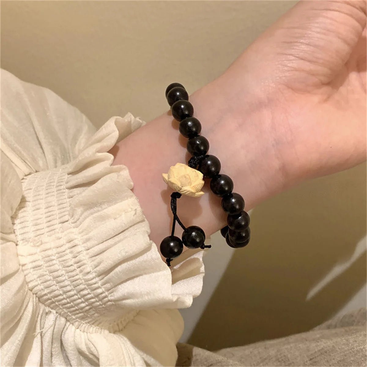 Natural Beads Lotus Flower Bracelet - Image 5