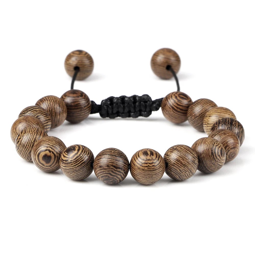 Natural Wood Bead Tibetan Buddha Bracelet - Image 11