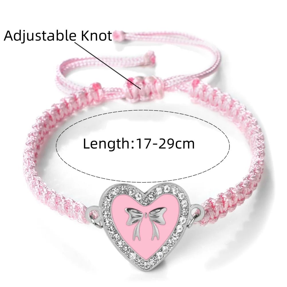 Heart Bowknot Braided Bracelet - Image 5