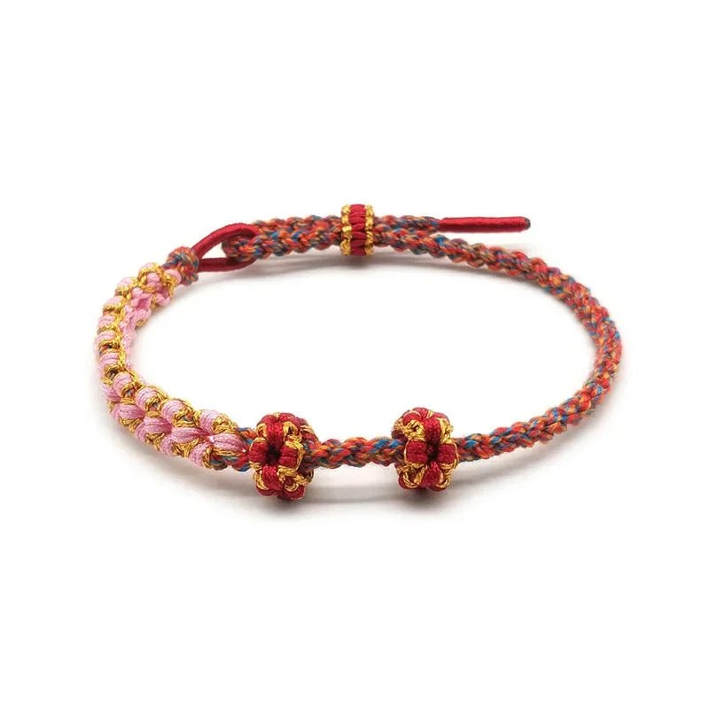 Romantic Exquisite Hand-knitted Peach Flower Bracelet - Image 3