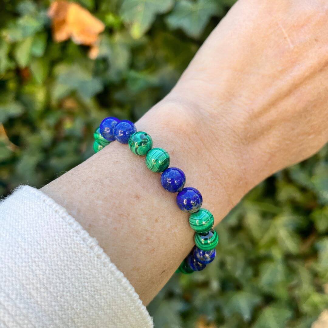 Bracelet "Emotional Wellbeing" in Lapis Lazuli & Malachite – Bild 2