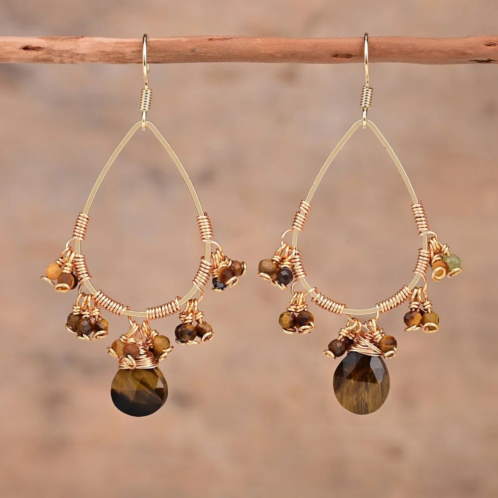 "Retro" Earrings in Natural Stones – Bild 2