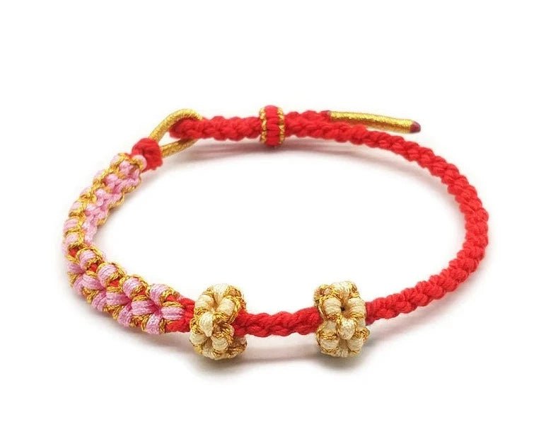 Romantic Exquisite Hand-knitted Peach Flower Bracelet - Image 6