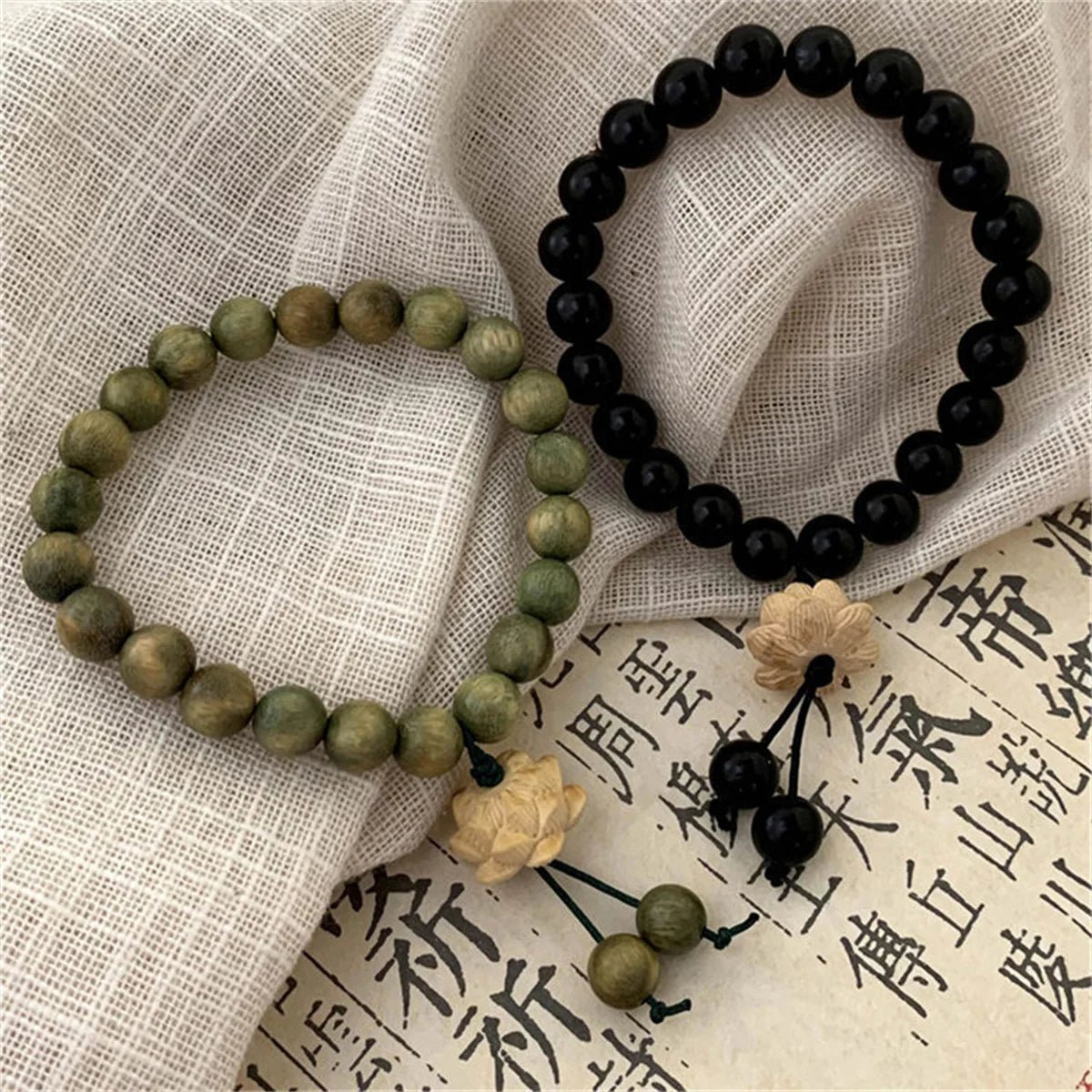 Natural Beads Lotus Flower Bracelet - Image 4