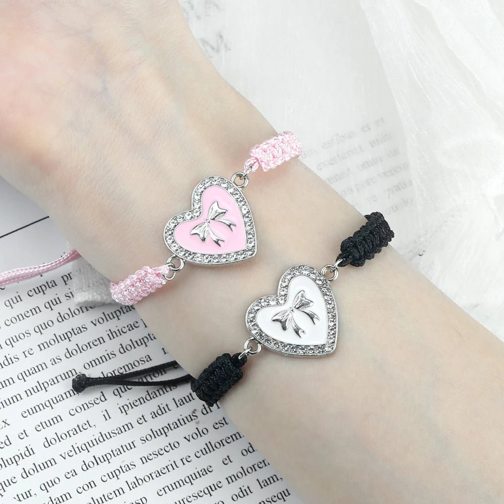 Heart Bowknot Braided Bracelet - Image 3
