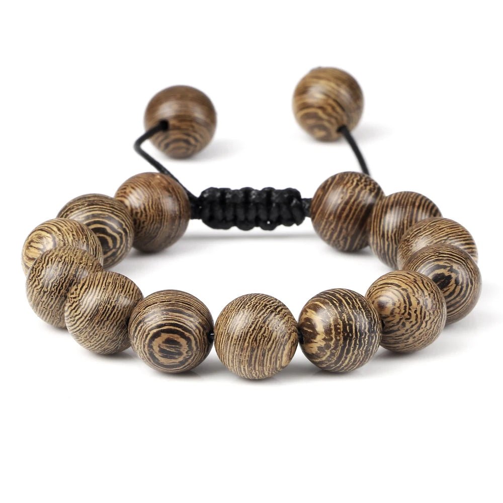 Natural Wood Bead Tibetan Buddha Bracelet - Image 7