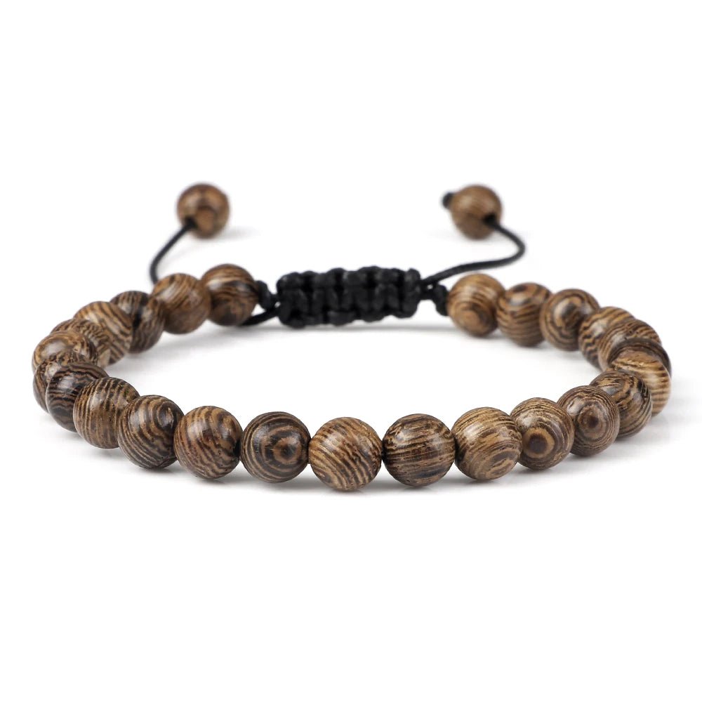 Natural Wood Bead Tibetan Buddha Bracelet - Image 14