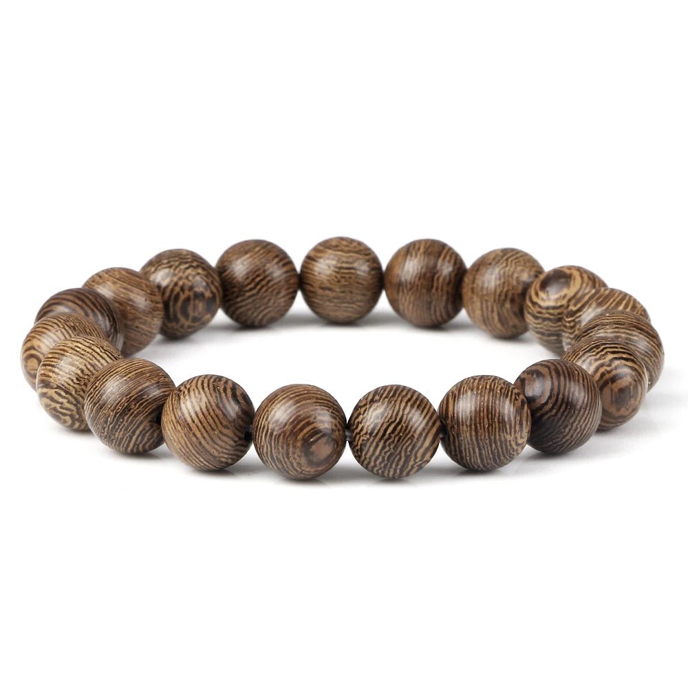 Natural Wood Bead Tibetan Buddha Bracelet - Image 8